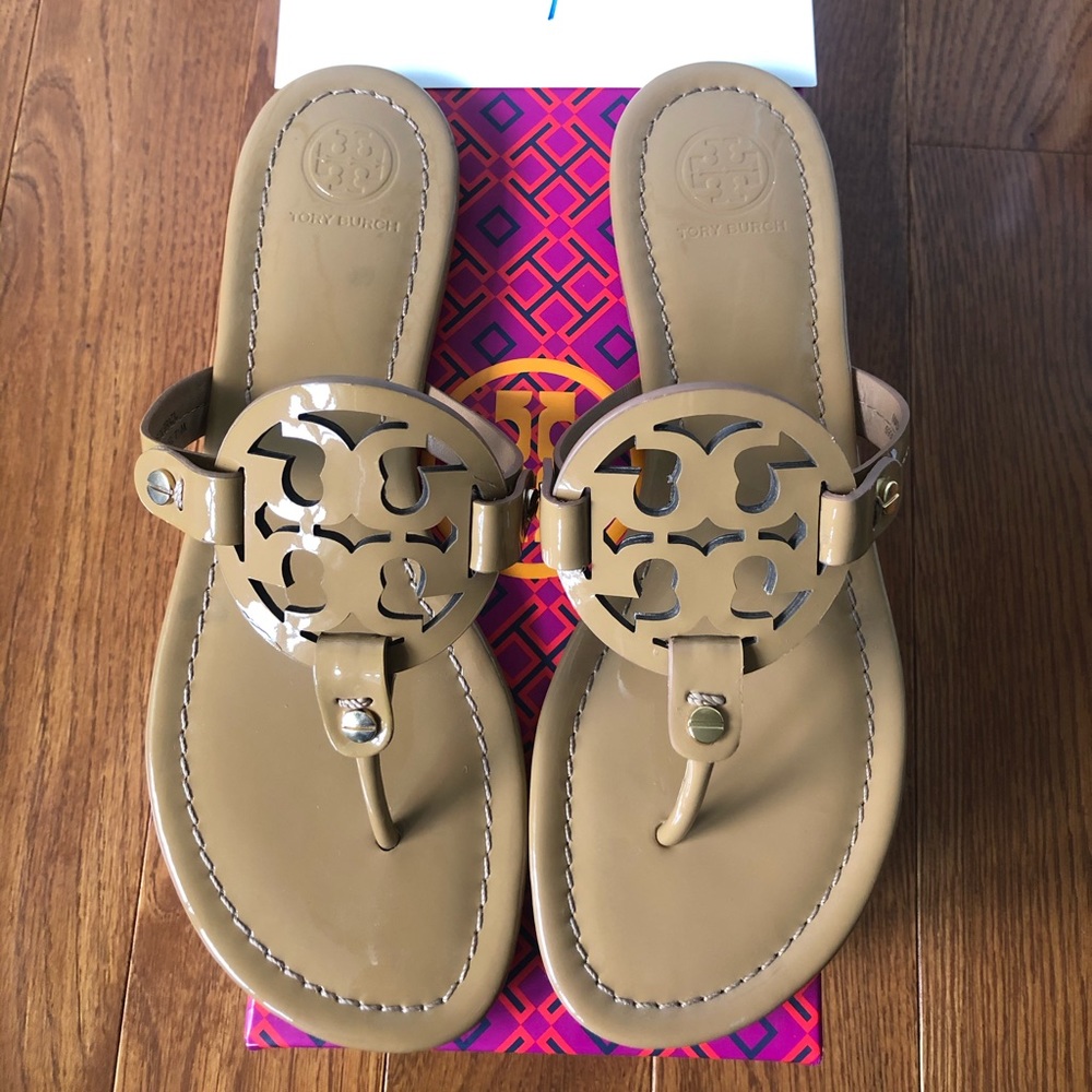 Tory Burch Patent Sand Miller 7.5